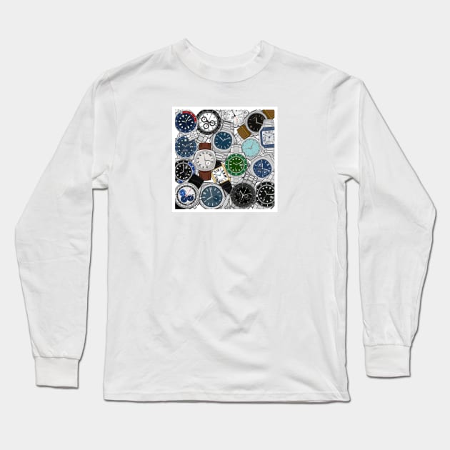 Luxury Watches Long Sleeve T-Shirt by HSDESIGNS